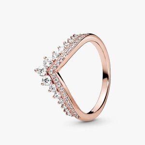 Pandora Princess Wishbone Ring 14k Rose Gold Plating